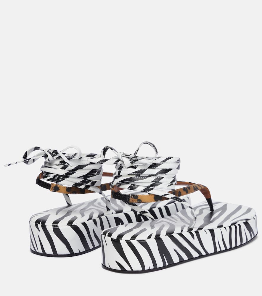 Amina Muaddi Jamie printed satin sandals