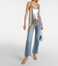 Amina Muaddi Jeanne 60 metallic leather mules