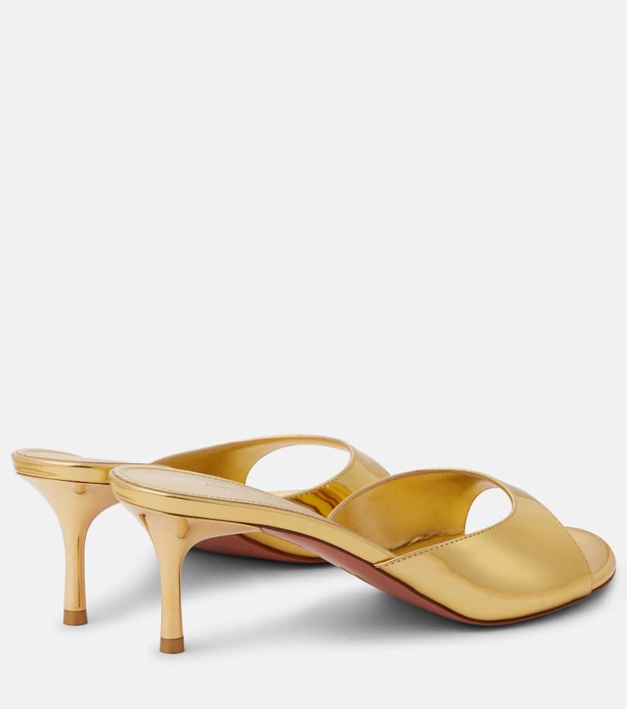 Amina Muaddi Jeanne 60 metallic leather mules