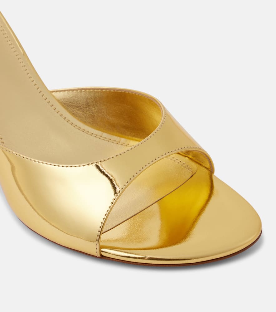 Amina Muaddi Jeanne 60 metallic leather mules