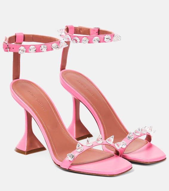 Amina Muaddi Julia embellished leather sandals
