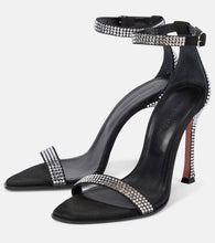 Amina Muaddi Kim crystal-embellished suede sandals