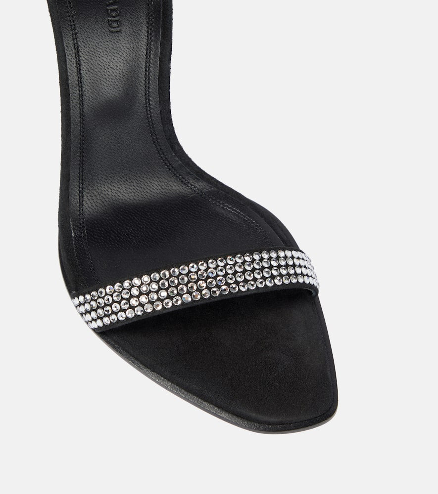 Amina Muaddi Kim crystal-embellished suede sandals