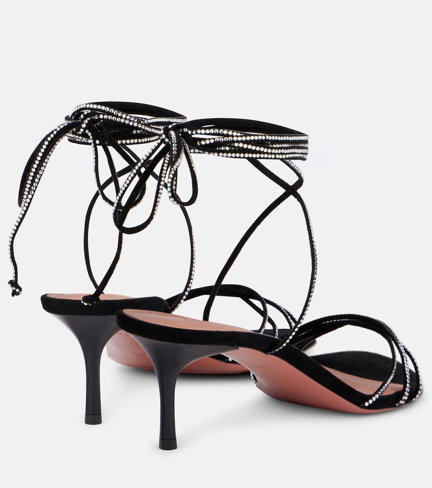 Amina Muaddi Lori 60 crystal-embellished suede sandals