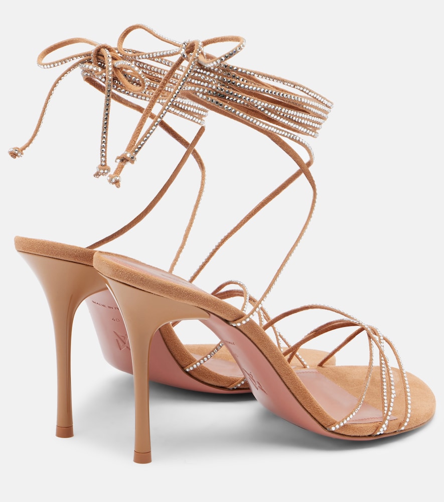 Amina Muaddi Lori 95 embellished suede sandals