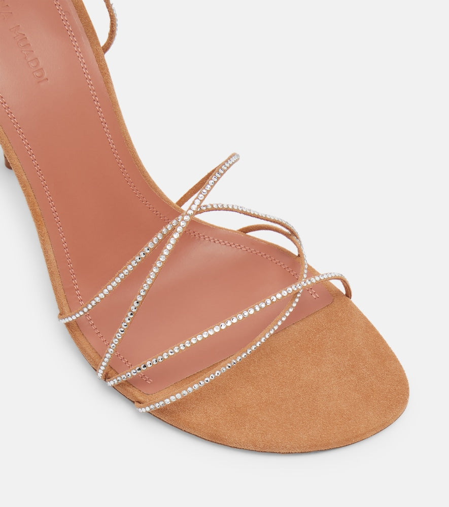 Amina Muaddi Lori 95 embellished suede sandals