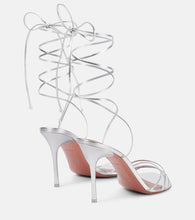 Amina Muaddi Lori 95 metallic leather sandals