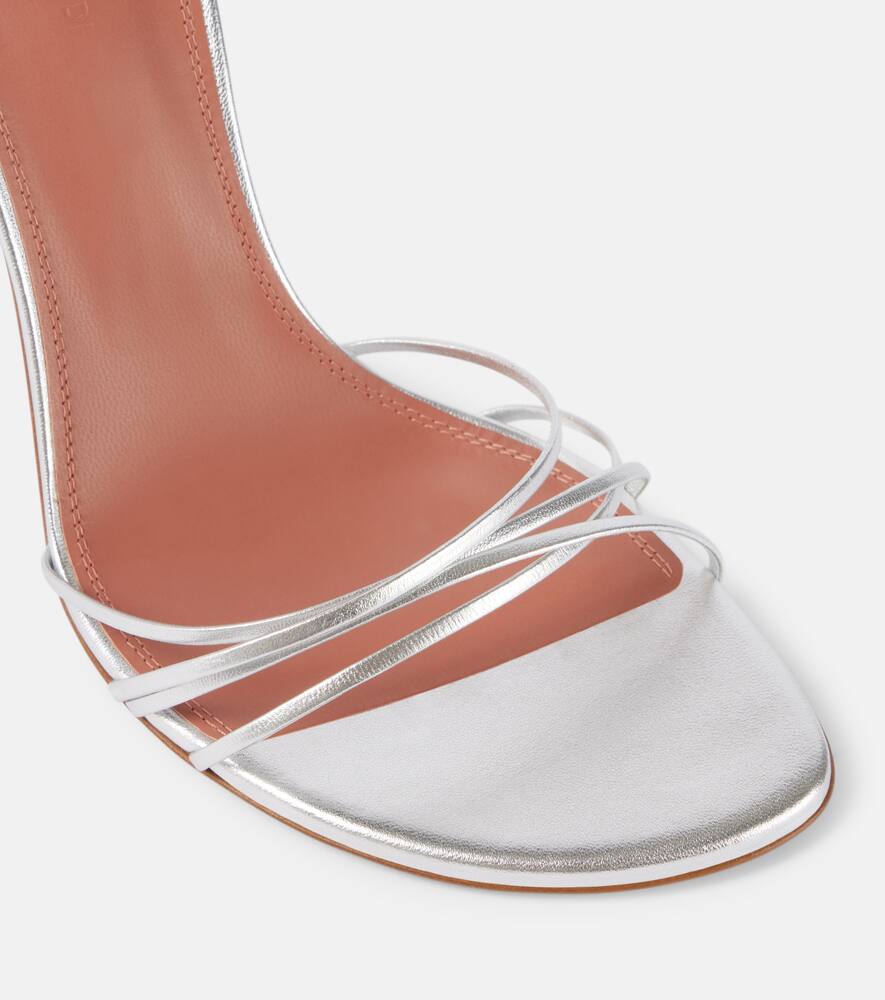 Amina Muaddi Lori 95 metallic leather sandals