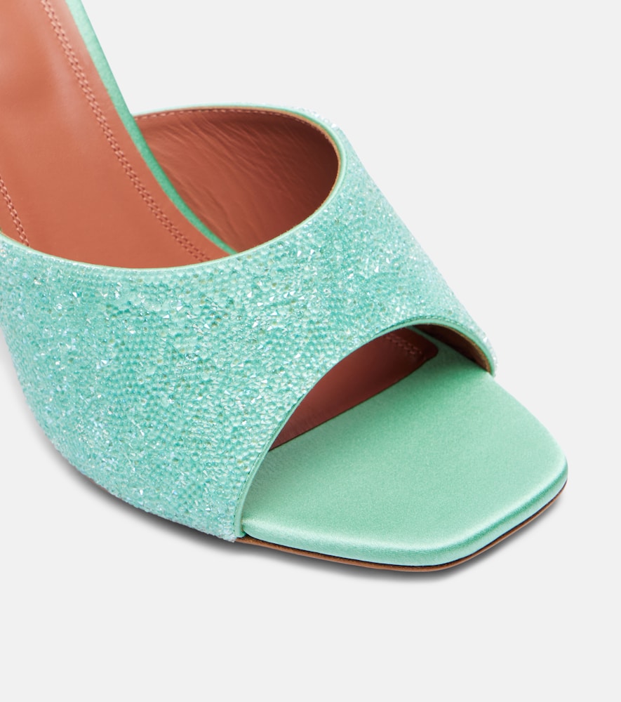 Amina Muaddi Lupita 95 crystal-embellished satin mules