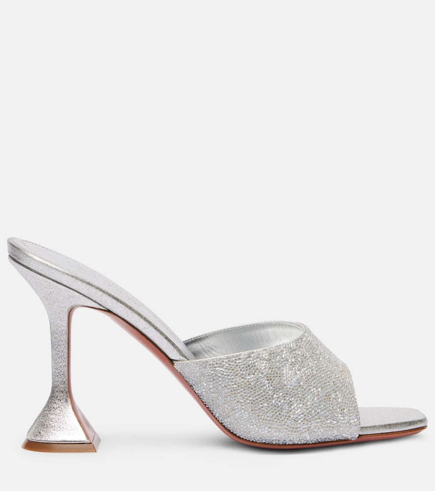 Amina Muaddi Lupita 95 embellished leather mules
