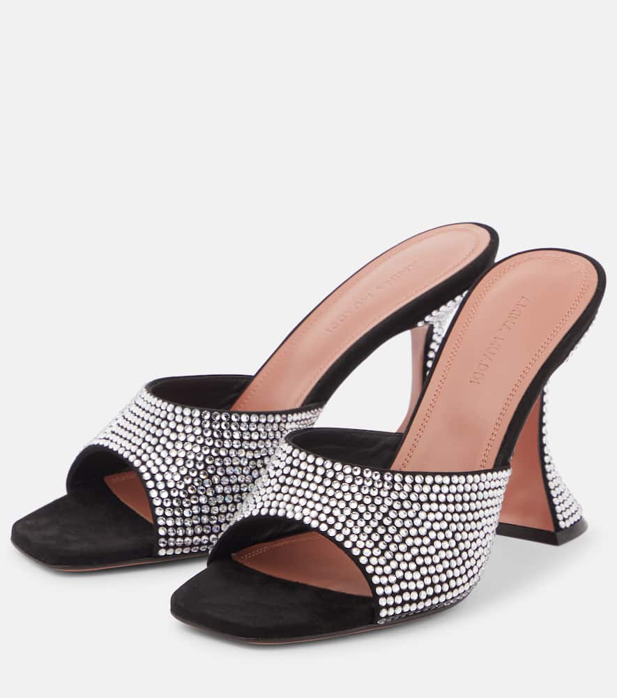 Amina Muaddi Lupita crystal-embellished suede mules