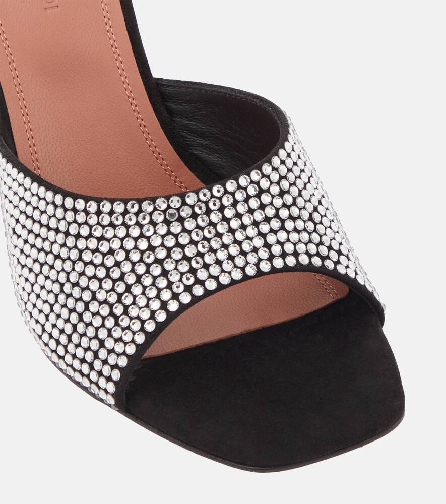 Amina Muaddi Lupita crystal-embellished suede mules