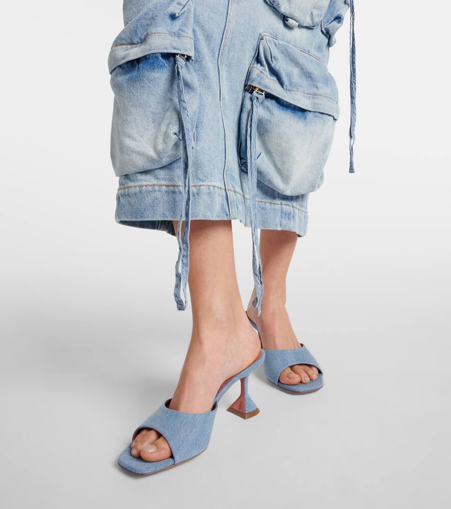 Amina Muaddi Lupita denim mules