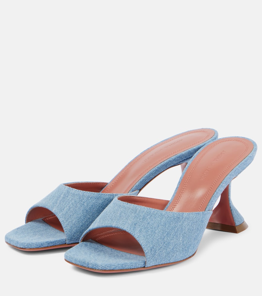 Amina Muaddi Lupita denim mules