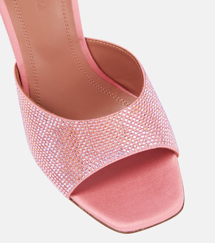 Amina Muaddi Lupita embellished satin wedge sandals