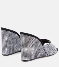 Amina Muaddi Lupita embellished suede wedge mules