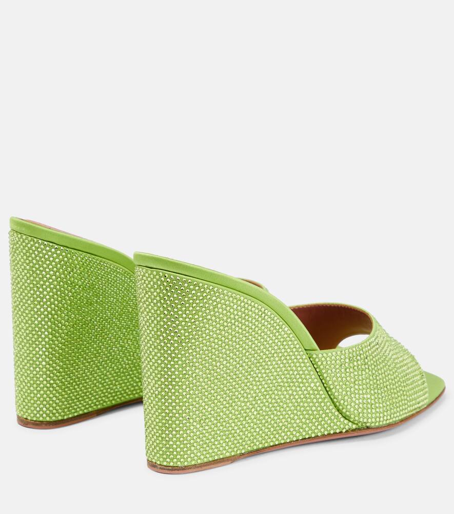 Amina Muaddi Lupita embellished wedge sandals