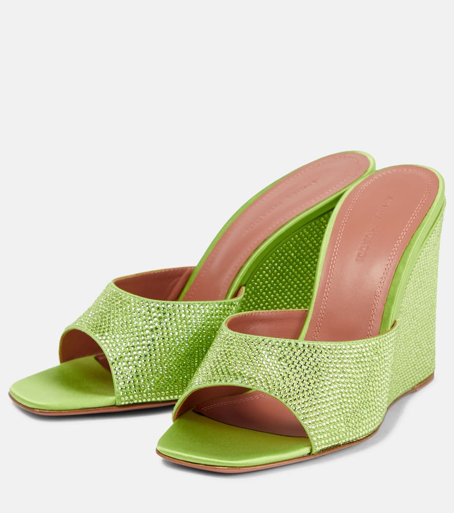 Amina Muaddi Lupita embellished wedge sandals