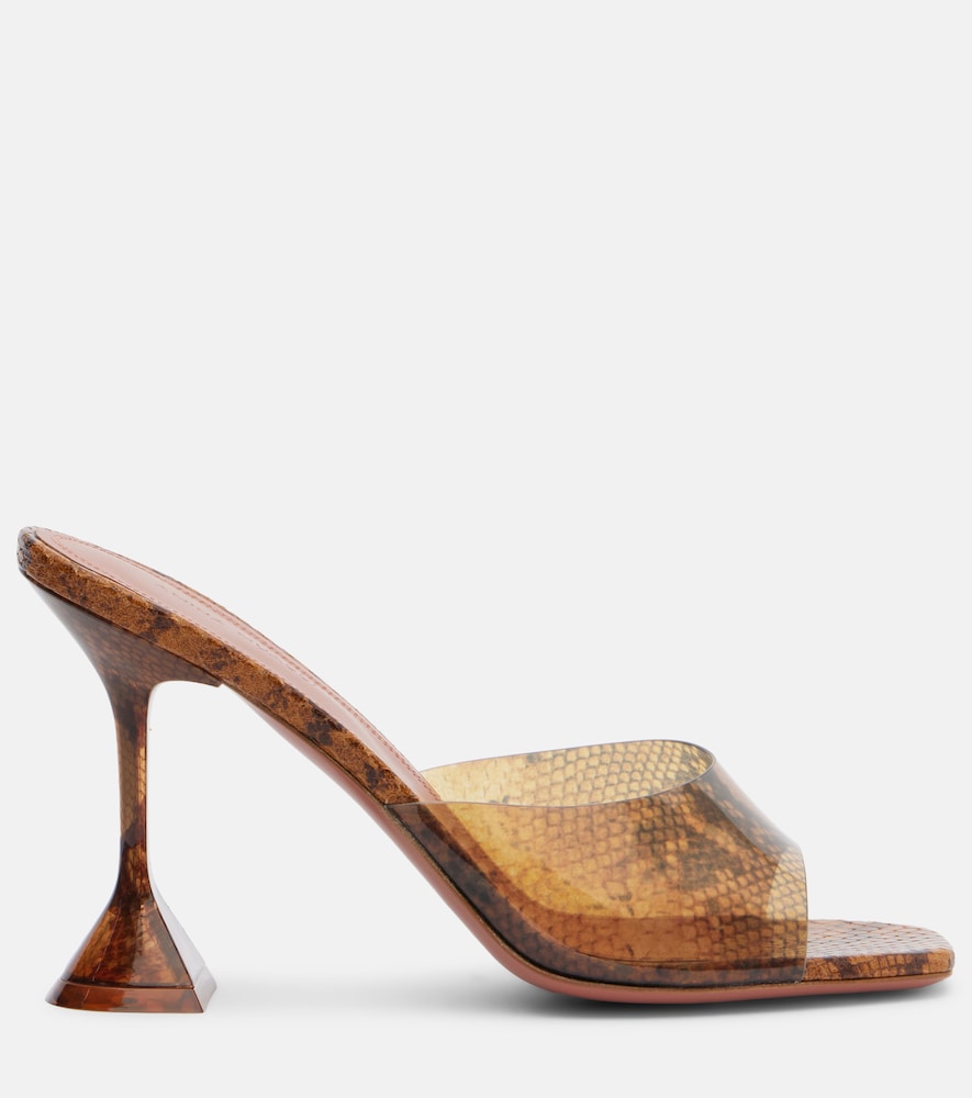 Amina Muaddi Lupita snake-print PVC mules