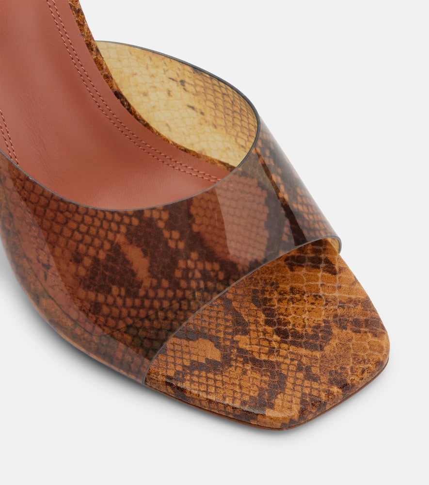 Amina Muaddi Lupita snake-print PVC mules