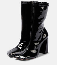 Amina Muaddi Marine 95 latex ankle boots