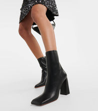 Amina Muaddi Marine 95 leather ankle boots