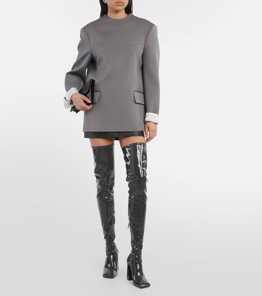 Amina Muaddi Marine Stretch 95 latex over-the-knee boots