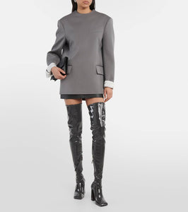 Amina Muaddi Marine Stretch 95 latex over-the-knee boots