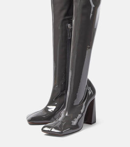 Amina Muaddi Marine Stretch 95 latex over-the-knee boots