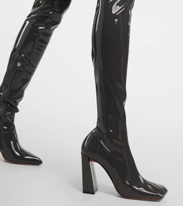 Amina Muaddi Marine Stretch 95 latex over-the-knee boots