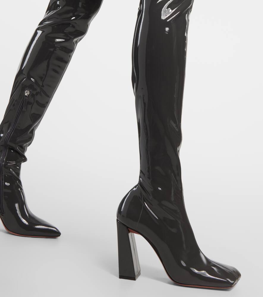 Amina Muaddi Marine Stretch 95 latex over-the-knee boots