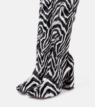 Amina Muaddi Marine Stretch 95 velvet knee-high boots