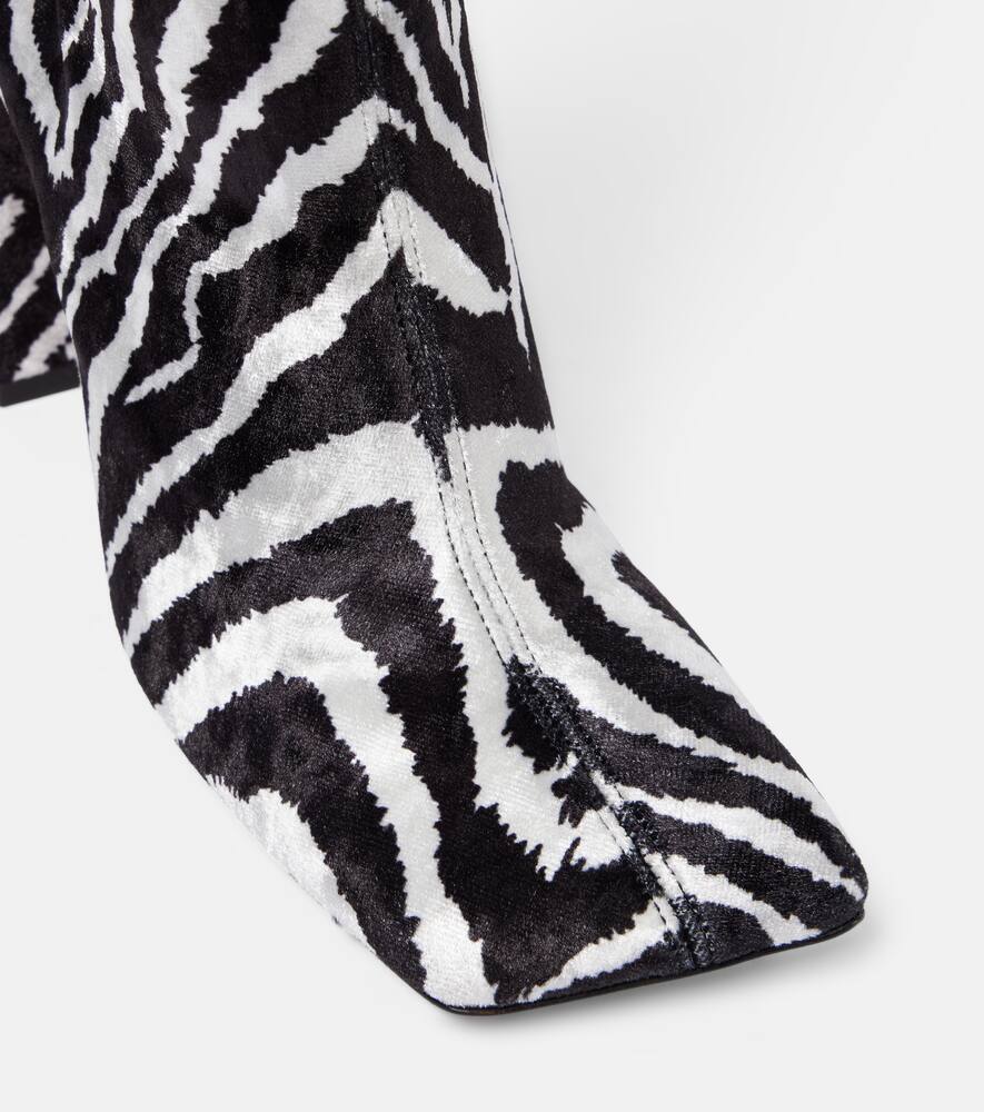 Amina Muaddi Marine Stretch 95 velvet knee-high boots