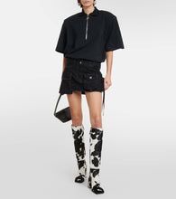 Amina Muaddi Marine calf hair knee-high boots