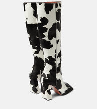 Amina Muaddi Marine calf hair knee-high boots