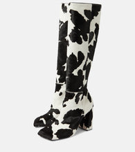 Amina Muaddi Marine calf hair knee-high boots