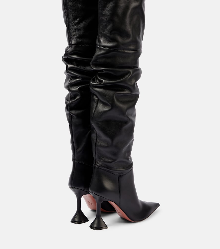 Amina Muaddi Olivia 95 leather over-the-knee boots