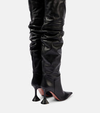 Amina Muaddi Olivia 95 leather over-the-knee boots