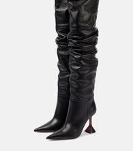 Amina Muaddi Olivia 95 leather over-the-knee boots