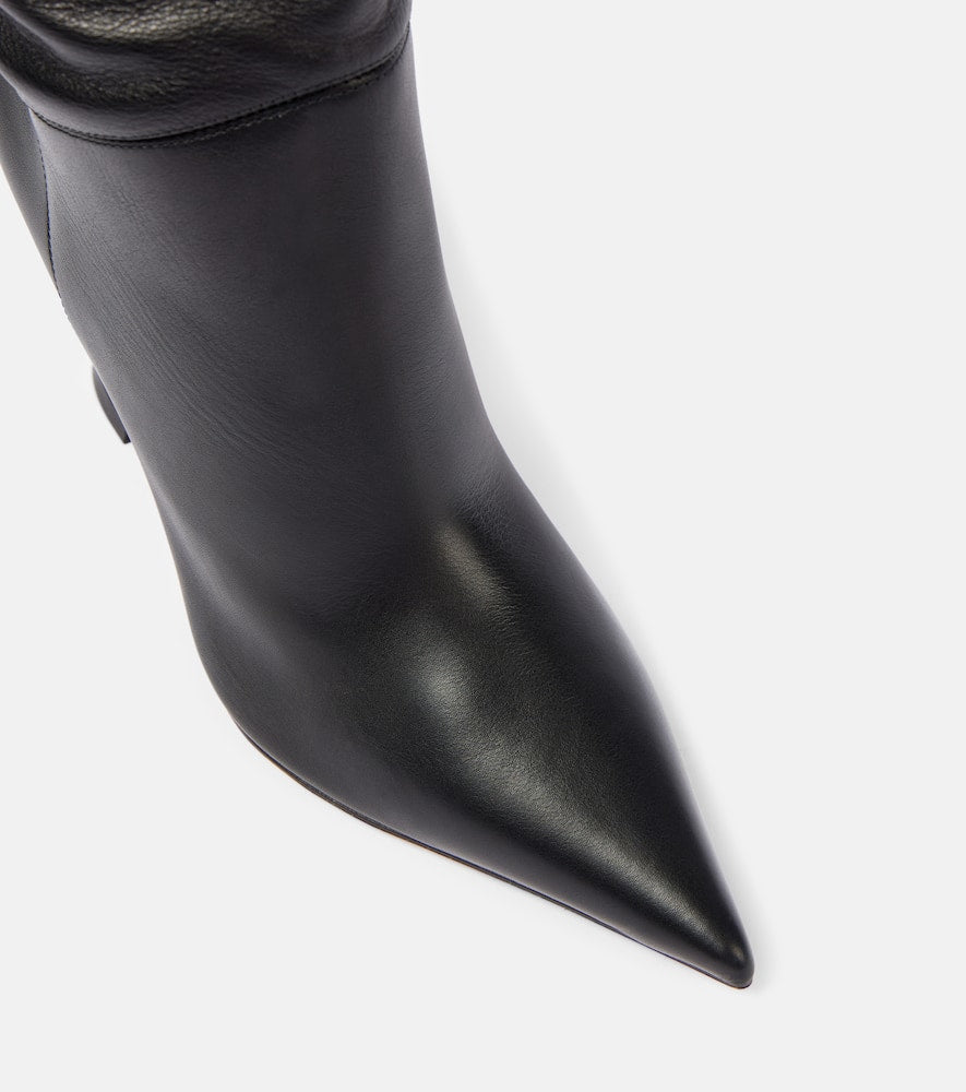 Amina Muaddi Olivia 95 leather over-the-knee boots