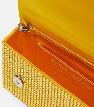 Amina Muaddi Paloma Micro embellished satin clutch