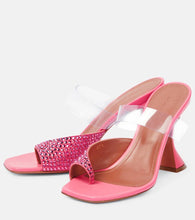 Amina Muaddi Paloma embellished leather and PVC mules