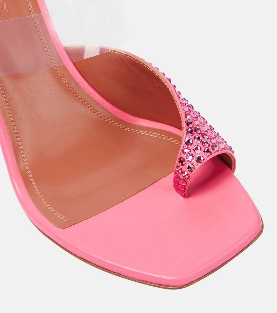 Amina Muaddi Paloma embellished leather and PVC mules
