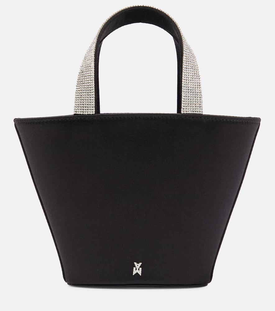 Amina Muaddi Rih embellished satin bucket bag