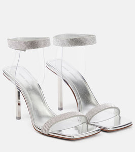 Amina Muaddi Rih mirrored sandals