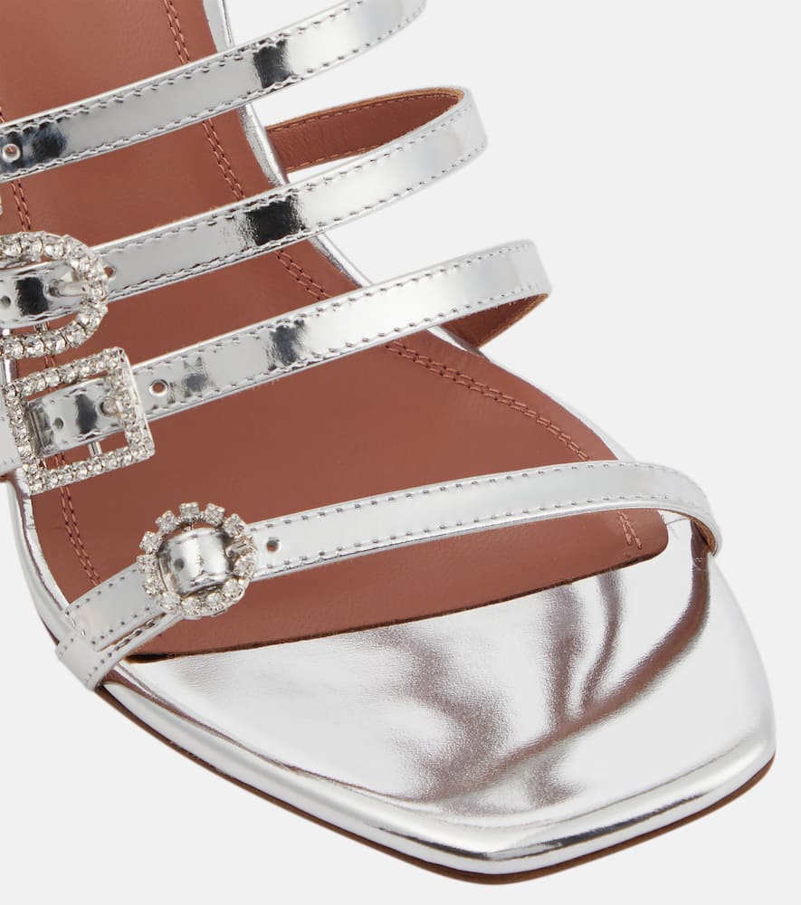 Amina Muaddi Robyn embellished leather mules