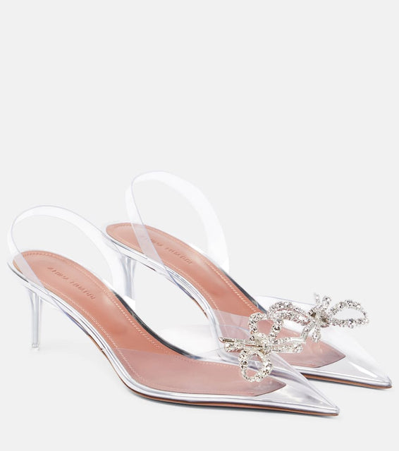 Amina Muaddi Rosie embellished slingback pumps