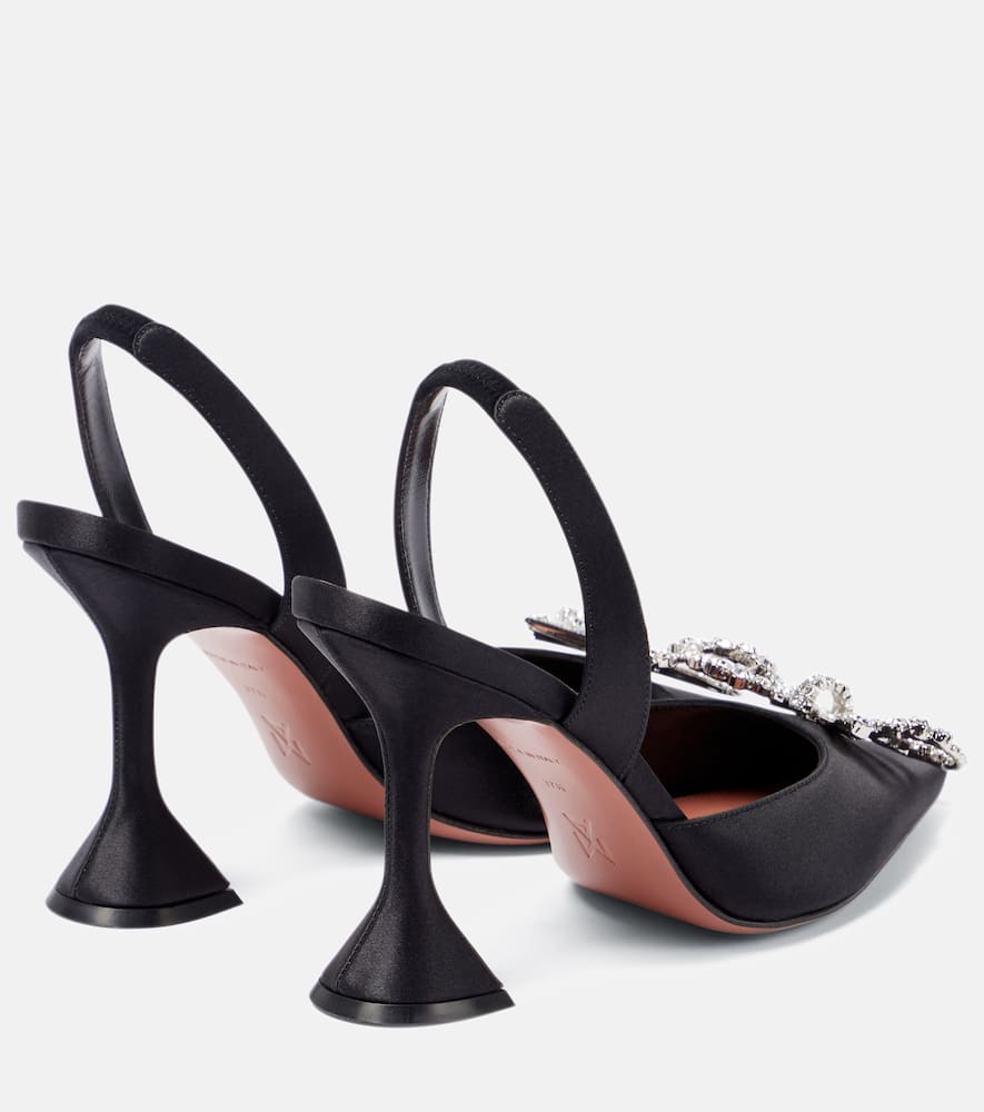 Amina Muaddi Rosie satin slingback pumps