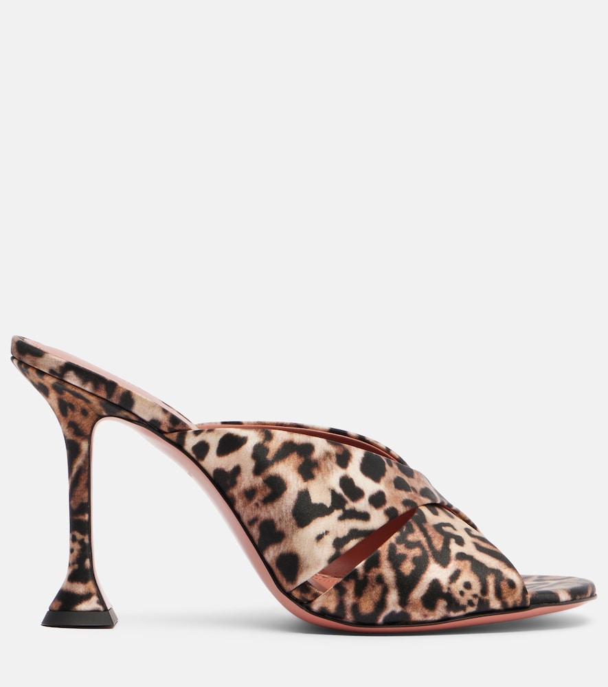 Amina Muaddi Salma leopard-print satin mules