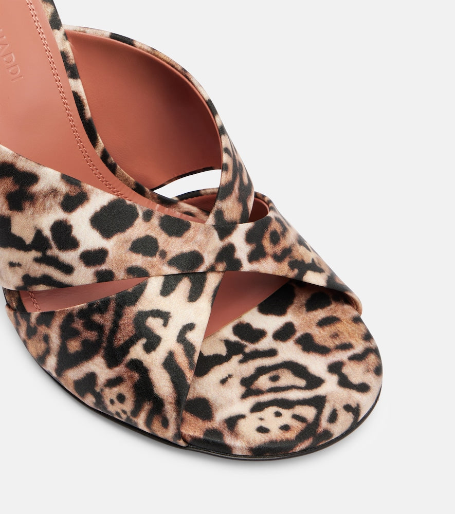 Amina Muaddi Salma leopard-print satin mules